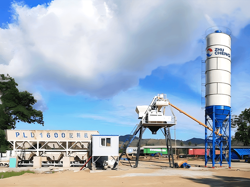 HZS50 Concrete Batching Plant in Uzbekistan