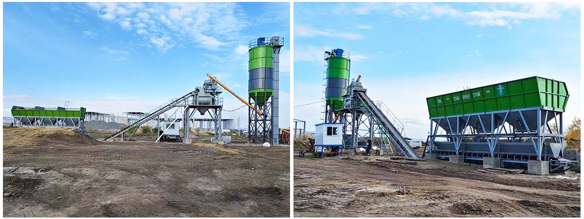 HZS90 Concrete Batching Plant in Russia