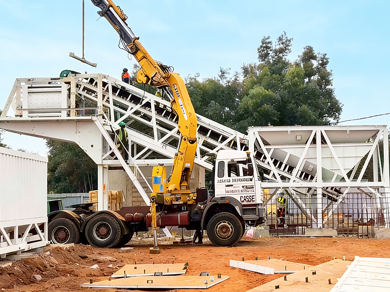 YHZS60 Mobile Concrete Batching Plant in Benin