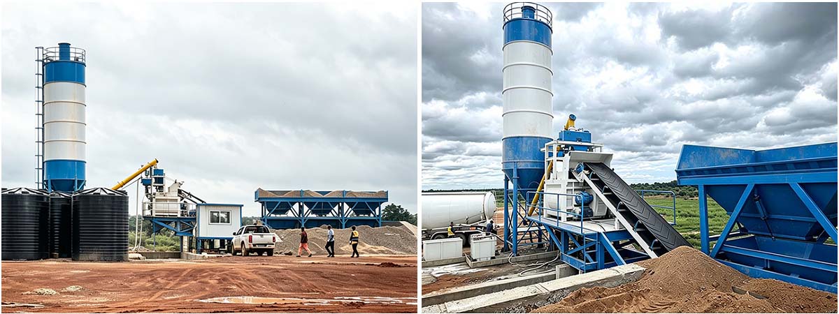 YHZS75 Mobile Concrete Batching Plant in Ghana