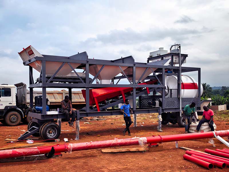 YHZM35 Mobile Concrete Batching Plant in Ghana